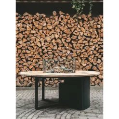 Cosiloft vuurtafel 120 cm rond zwart teak