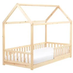 COSSAYE - Kinderbed - Lichtbruin - 90 x 200 cm - Grenenhout