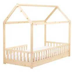 COSSAYE - Kinderbed - Lichtbruin - 90 x 200 cm - Grenenhout