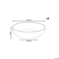 COSTMARY - Diepe borden set van 8 - Grijs - Steengoed