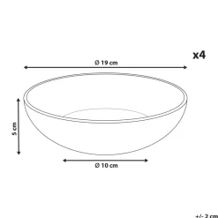 COSTMARY - Diepe borden set van 4 - Grijs - Steengoed