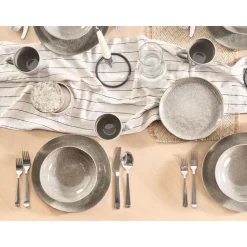 COSTMARY - Dinerborden set van 8 - Grijs - Steengoed