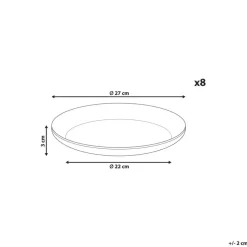 COSTMARY - Dinerborden set van 8 - Grijs - Steengoed