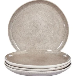 COSTMARY - Dinerborden set van 4 - Grijs - Steengoed