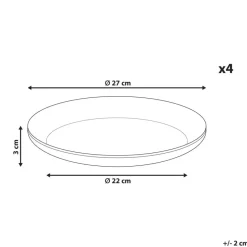 COSTMARY - Dinerborden set van 4 - Grijs - Steengoed