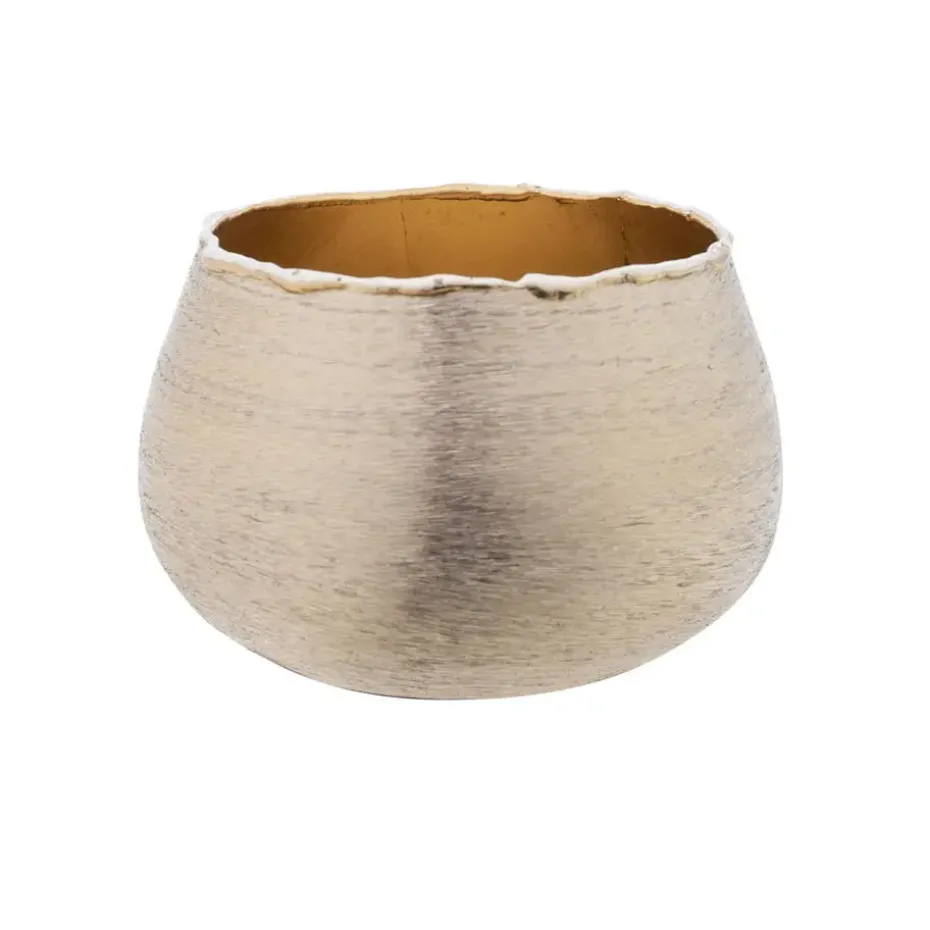 Cosy @ Home Waxinelichthouder - goudkleurig - aluminium - 10 cm