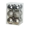 Cosy & Trendy Kerstballen - 12x - champagne - 6 cm - kunststof