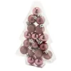 Cosy & Trendy Kerstballen - 17 stuks - kunststof - roze - 3 cm