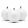 Cosy & Trendy Kerstballen - 6x st - wit - glitters - 8 cm
