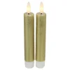 Countryfield Led kaarsen/dinerkaarsen - 2x stuks - goud - 15 cm