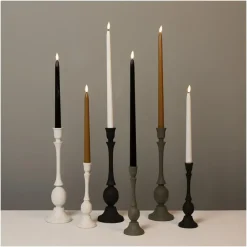 Countryfield Led kaarsen/dinerkaarsen - 2x - zwart - 38 cm