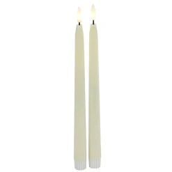 Countryfield Led kaarsen/dinerkaarsen - 2x - creme wit - 28 cm