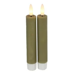 Countryfield Led kaarsen/dinerkaarsen - 2x stuks - beige - 15 cm