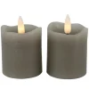 Countryfield LED kaarsen/stompkaarsen - 2x st - grijs - H7,2 cm