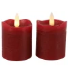 Countryfield LED kaarsen/stompkaarsen - 2x st - rood - H7,2 cm