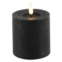 Countryfield LED kaars/stompkaars - zwart - D7,5 x H8 cm - timer