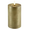 Countryfield LED kaars/stompkaars - goud - D7,5 x H12,5 cm - timer
