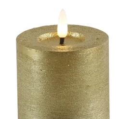 Countryfield LED kaars/stompkaars - goud - D7,5 x H8 cm - timer