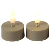 Countryfield LED waxinelichtjes - 2x stuks - beige - warm wit
