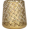 Countryfield Luxe theelichthouder - metaal - goud - D14 x H15 cm