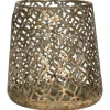 Countryfield Luxe theelichthouder - metaal - brons - D12 x H13 cm