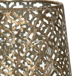 Countryfield Luxe theelichthouder - metaal - brons - D12 x H13 cm