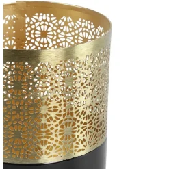 Countryfield Luxe theelichthouder - metaal - goud - D10 x H12.5 cm