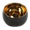 Countryfield theelichthouder/kaarsenhouder - zwart/goud - 13.5 cm