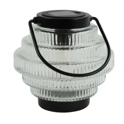 Countryfield Tuin lantaarn - solar - transparant/zwart - D16 x H16 cm