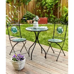 COZZANA - Tuinstoel set van 2 - Zwart - Metaal