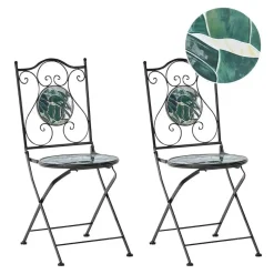 COZZANA - Tuinstoel set van 2 - Zwart - Metaal