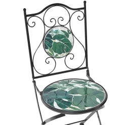 COZZANA - Tuinstoel set van 2 - Zwart - Metaal