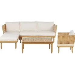 CREMONA - Loungeset voor 4 - Lichte houtkleur - Acaciahout