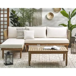 CREMONA - Loungeset voor 4 - Lichte houtkleur - Acaciahout