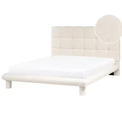 CRESSAT - Tweepersoonsbed - Off-white - 140 x 200 cm - Bouclé
