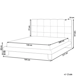 CRESSAT - Tweepersoonsbed - Off-white - 140 x 200 cm - Bouclé