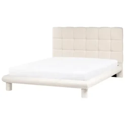 CRESSAT - Tweepersoonsbed - Off-white - 140 x 200 cm - Bouclé