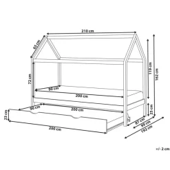 CRILLON - Onderschuifbed - Grijs - 90 x 200 - Hout