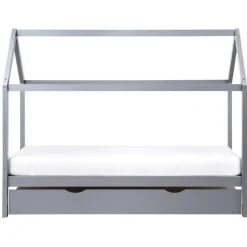 CRILLON - Onderschuifbed - Grijs - 90 x 200 - Hout