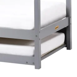 CRILLON - Onderschuifbed - Grijs - 90 x 200 - Hout