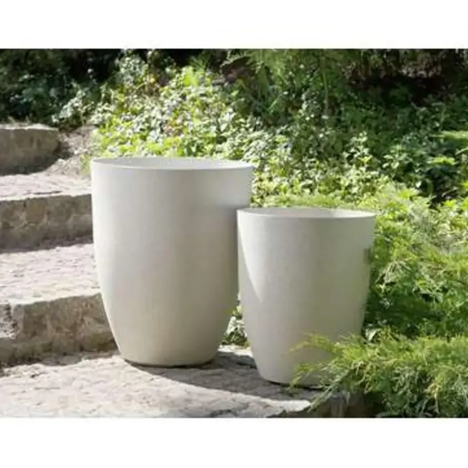 CROTON - Plantenbak - Wit - 35 cm - Stenenmix