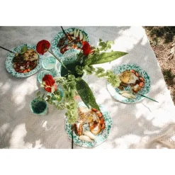 Crow Canyon Home Dinerborden Splatter - Set van 4 - Blauw