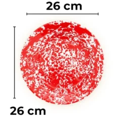 Crow Canyon Home Dinerborden Splatter - Set van 4 - Rood