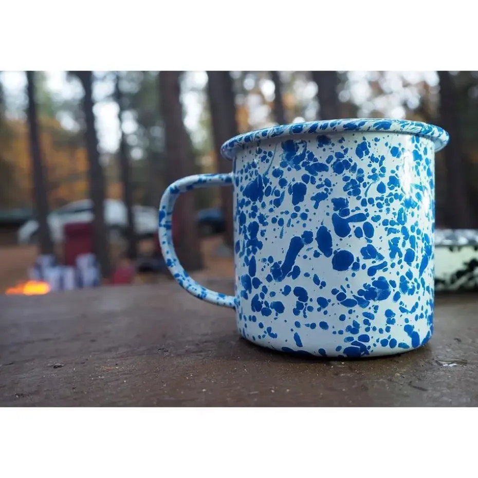 Crow Canyon Home Mokkenset Splatter - 4 Stuks - Zwart