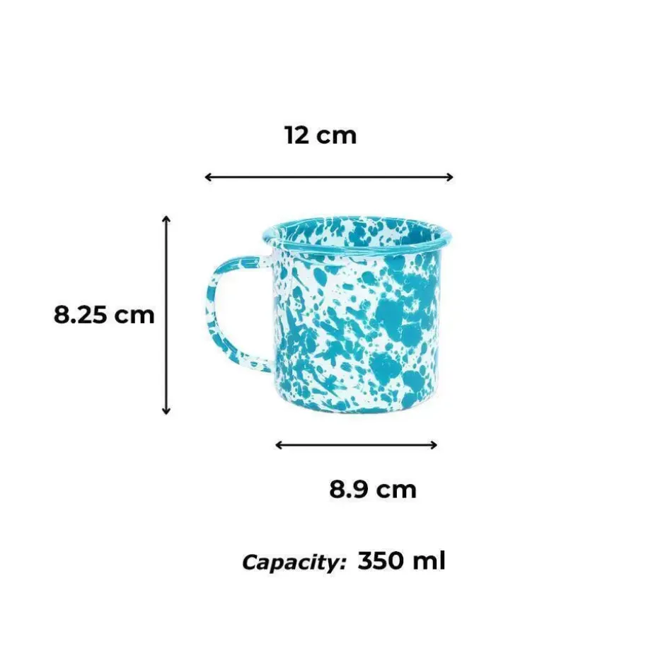 Crow Canyon Home Mokkenset Splatter - 4 Stuks - Zwart