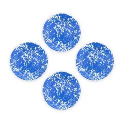 Crow Canyon Home Saladeborden Splatter - Set van 4 - Blauw