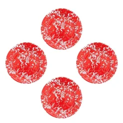 Crow Canyon Home Saladeborden Splatter - Set van 4 - Rood