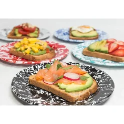 Crow Canyon Home Saladeborden Splatter - Set van 4 - Rood