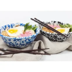 Crow Canyon Home Serviesset Splatter - 4-delig - Zwart