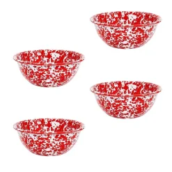 Crow Canyon Home Serviesset Splatter - 4-delig - Rood